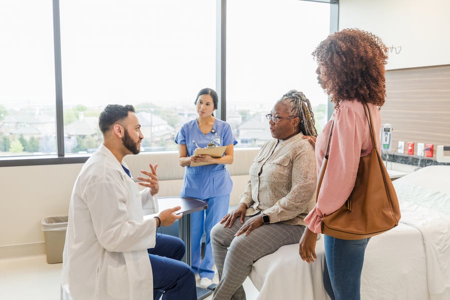 doctor engaging patient at an appointment